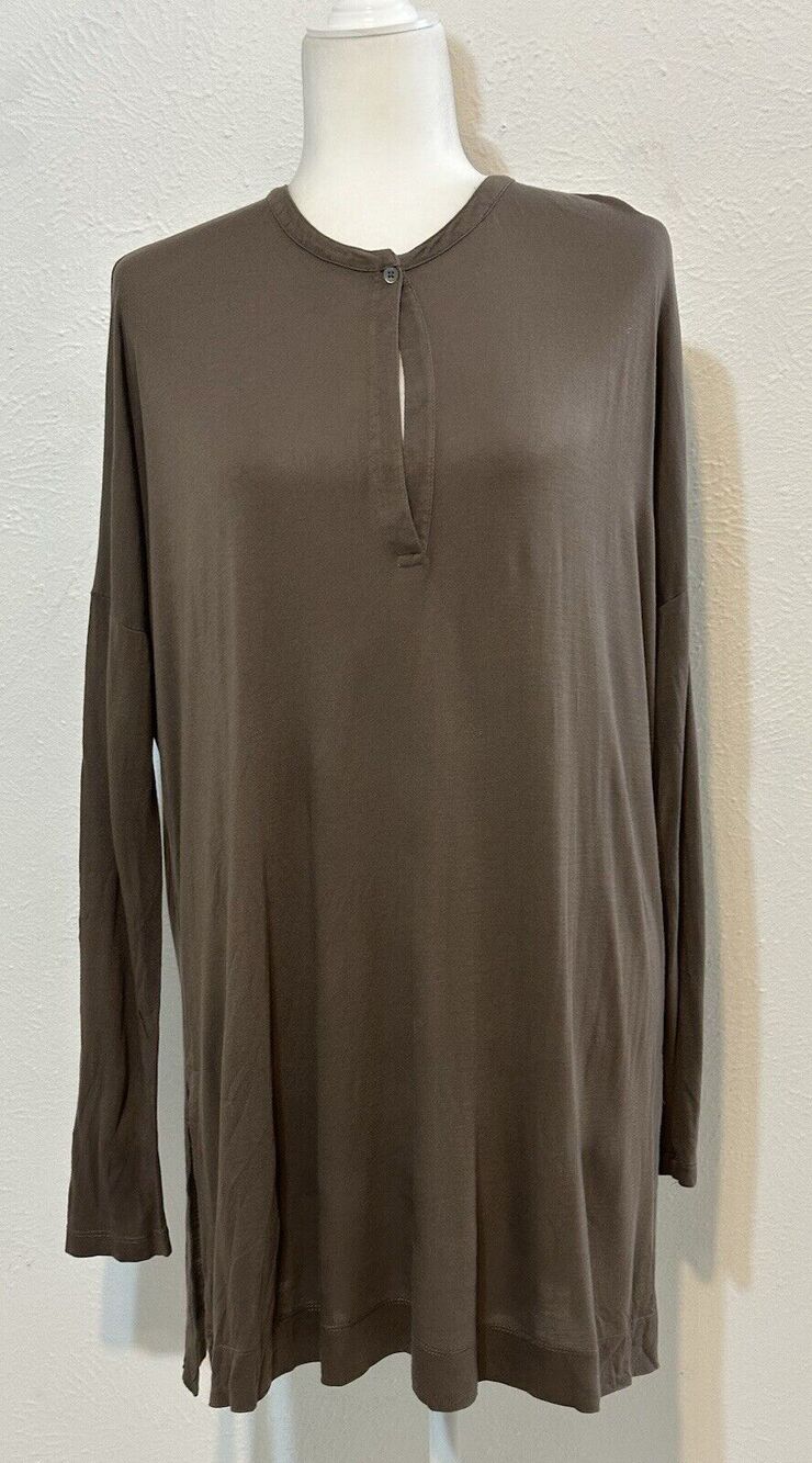 Vince Woman Size SP Oversized Khaki Tunic Dress Essential Lounge Lagenlook Fall